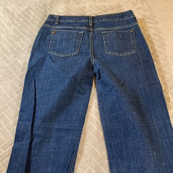 Bitten Womens 4p Denim Jeans Blue Flare Mid Rise Medium Wash Stretch - Picture 10 of 12